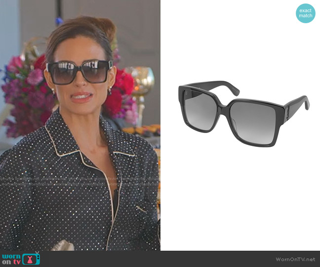 Yves Saint Laurent SL M9/F Sunglasses in Grey/Black worn by Polly Brindle (Polly Brindle) on Selling the OC