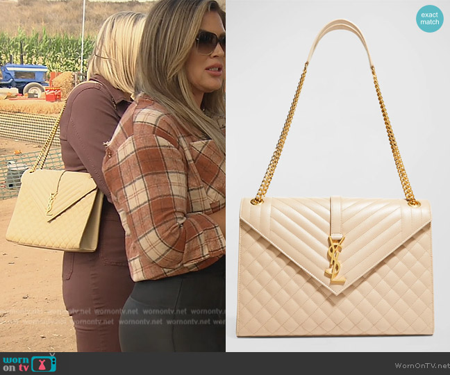 WornOnTV: Gina's beige padded envelope bag on The Real Housewives