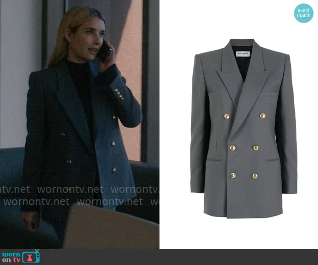 Saint Laurent Double Breasted Blazer worn by Anna Victoria Alcott (Emma Roberts) on American Horror Story