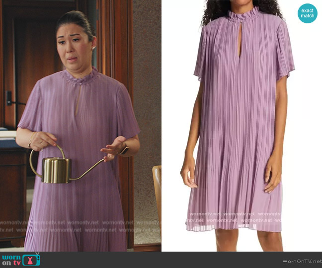 Samsoe Samsoe Lady Plissé Shift Dress worn by Sherri Kansky (Ruthie Ann Miles) on All Rise