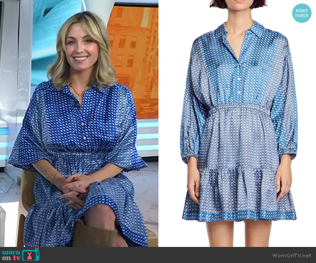 Sandro Kate Geometric Long Sleeve Tiered Shirtdress worn by Jessica Knoll on Today