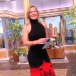 Sara’s black and red floral sleeveless dress on The View