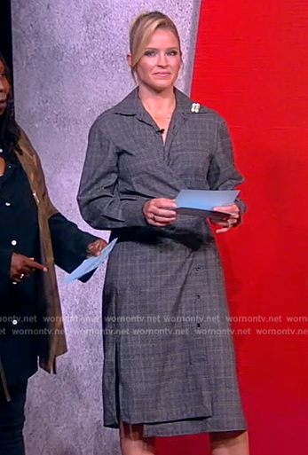 Sara’s gray plaid wrap dress on The View