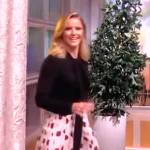 Sara’s white lip print skirt on The View