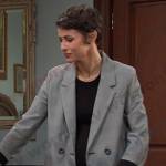 Sarah’s grey plaid blazer on Days of our Lives