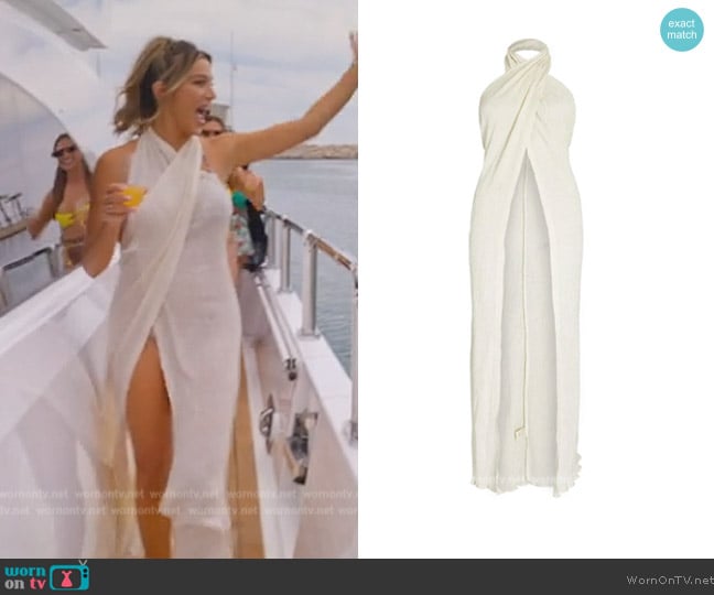 Savannah Morrow Sylva Open-Back Gauze Maxi Dress worn by Alex Halll (Alex Hall) on Selling the OC