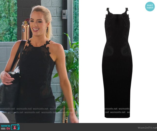 Self Portrait Long Lace Dress worn by Alexandra Jarvis (Alexandra Jarvis) on Selling the OC