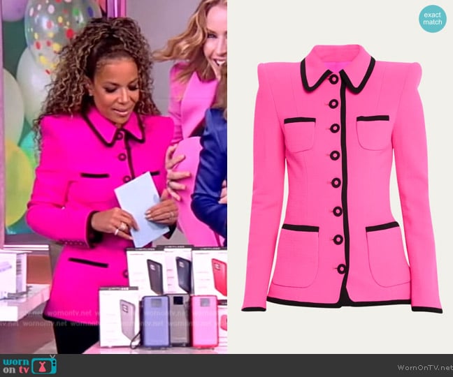 Sergio Hudson Fitted Frame Wool Jacket worn by Sunny Hostin on The View