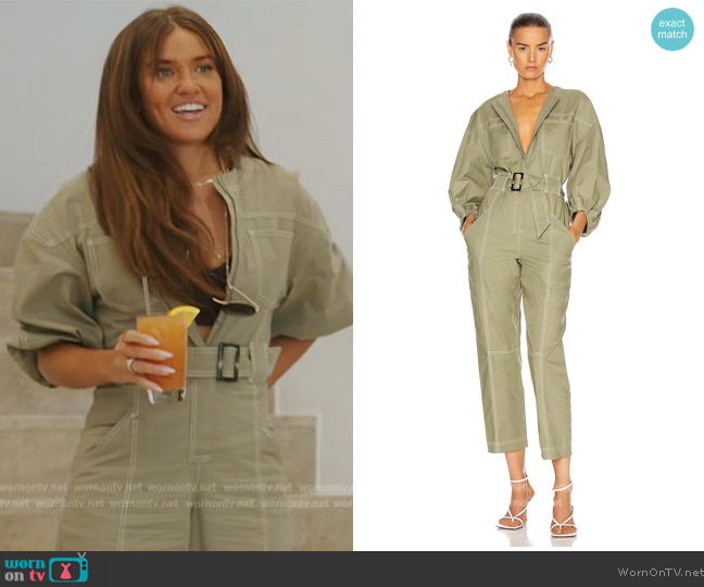 Simkhai Annika Puff Sleeve Jumpsuit worn by Brynn Whitfield on The Real Housewives of New York City