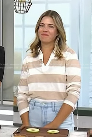 Siri Daly’s white and beige striped top on Today