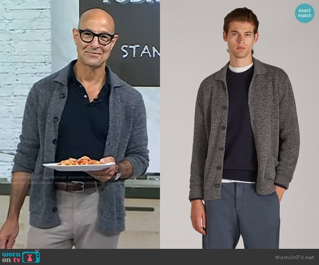 Slowear Certified Merino Wool Regular Fit Bouclé Shirt worn by Stanley Tucci on Today