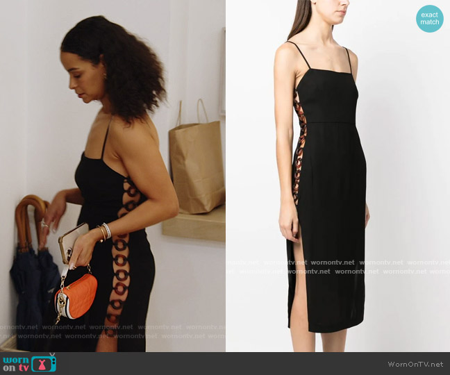 St. Agni Side cut-out midi dress worn by Sai De Silva on The Real Housewives of New York City