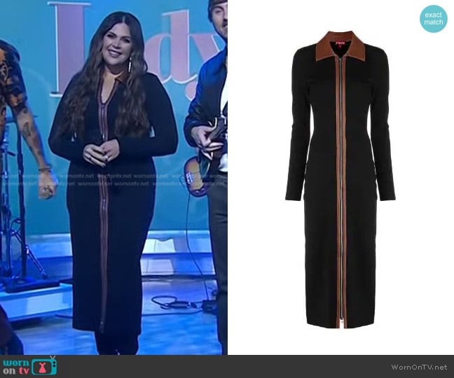 Staud Alfred Contrasting-Collar Midi-Dress worn by Hillary Scott on Today