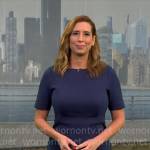 Stephanie Abrams’ navy short sleeved dress on CBS Mornings