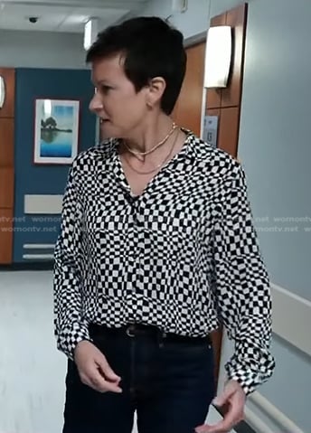 Stephanie Gosk's checkered blouse on NBC News