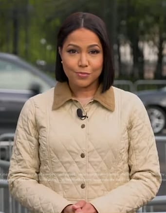 Stephanie's ivory quilted jacket on Good Morning America