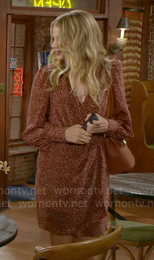Summer's brown dotted dress on The Young and the Restless