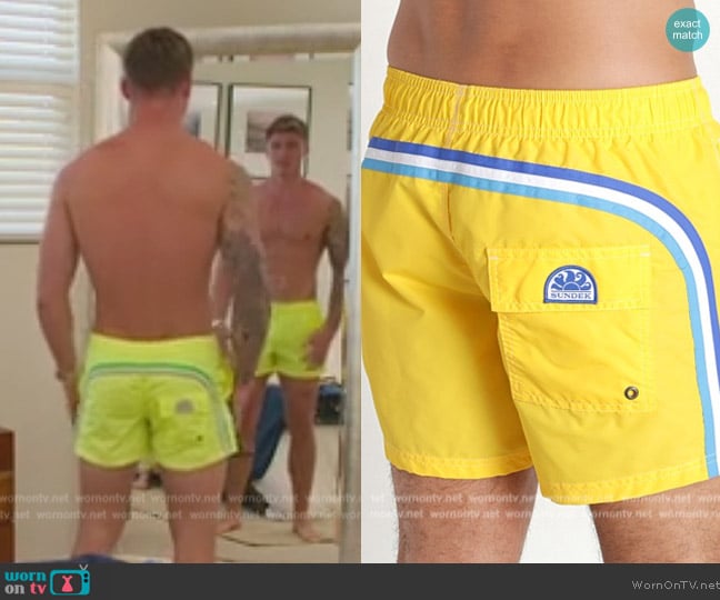 Sundek Elastic Waistband Surf Trunk worn by Austin Victoria (Austin Victoria) on Selling the OC