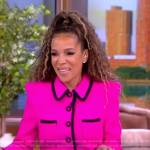 Sunny’s pink contrast trim blazer on The View