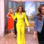 Sunny’s yellow belted blazer on The View