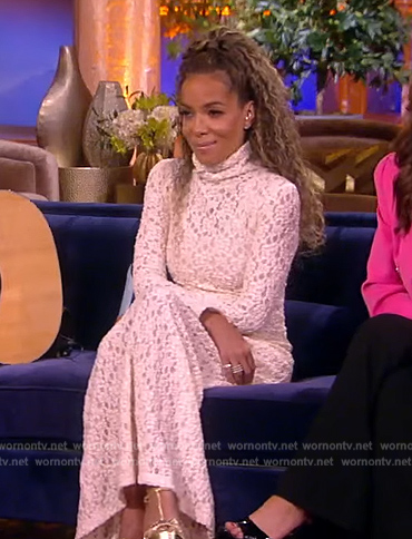 Sunny's white lace turtleneck dress on The View