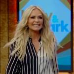 Tamra’s contrast stripe blouse on Live with Kelly and Mark