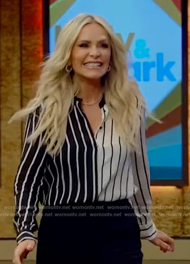 Tamra's contrast stripe blouse on Live with Kelly and Mark