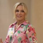 Tamra’s pink floral print blouse on The Real Housewives of Orange County