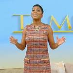 Tamron’s tweed sleeveless dress on Tamron Hall Show