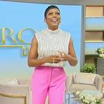 Tamron’s metallic cable knit sweater and pants on Tamron Hall Show