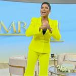 Tamron’s yellow belted blazer and pants on Tamron Hall Show