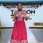 Tamron’s floral halter neck dress on Tamron Hall Show