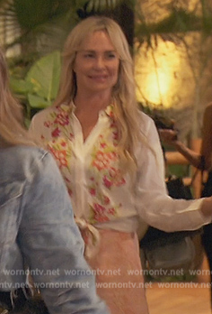 Taylor's white floral print blouse on The Real Housewives of Orange County