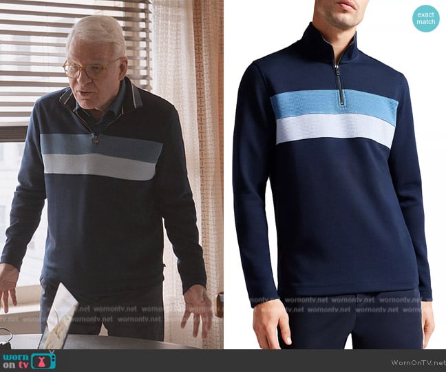 Ted Baker Veller Long Sleeve Slim Fit Half Zip Sweater worn by Charles-Haden Savage (Steve Martin) on Only Murders in the Building