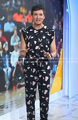 Stephanie’s black floral jumpsuit on Today