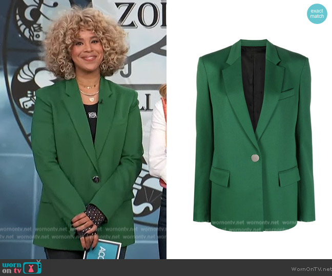 The Attico Single-breasted Blazer worn by Lauren Messiah on Access Hollywood