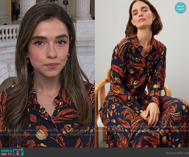 Thakoon Collective Floral Button Up Dress worn by Julie Tsirkin on NBC News Daily