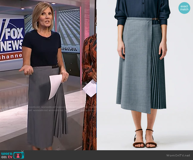 WornOnTV: Kate’s grey pleated wrap skirt on NBC News Daily | Kate Snow ...