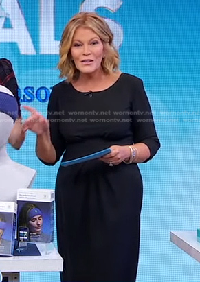 Tory’s black elbow sleeve dress on Good Morning America