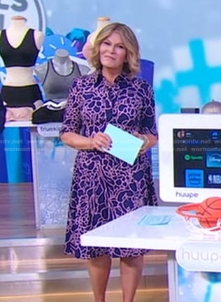 Tory's navy floral print shirtdress on Good Morning America