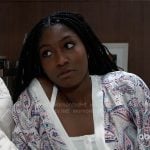 Trina's paisley print robe on General Hospital