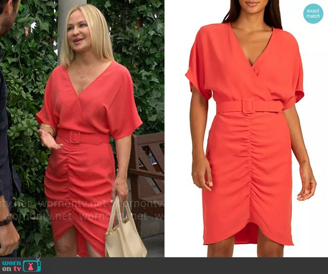 Trina Turk Zest Dress in Slushie worn by Sharon Newman (Sharon Case) on The Young and the Restless