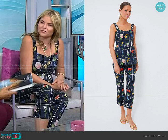 Tuckernuck Marnie Top and Ashford Pant in Navy Fresh Buds worn by Jenna Bush Hager on Today