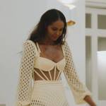 Ubah's white crochet knit dress on The Real Housewives of New York City