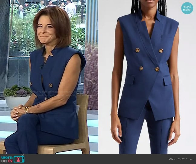 Veronica Beard Amika Double Breasted Vest worn by Stephanie Ruhle on Today