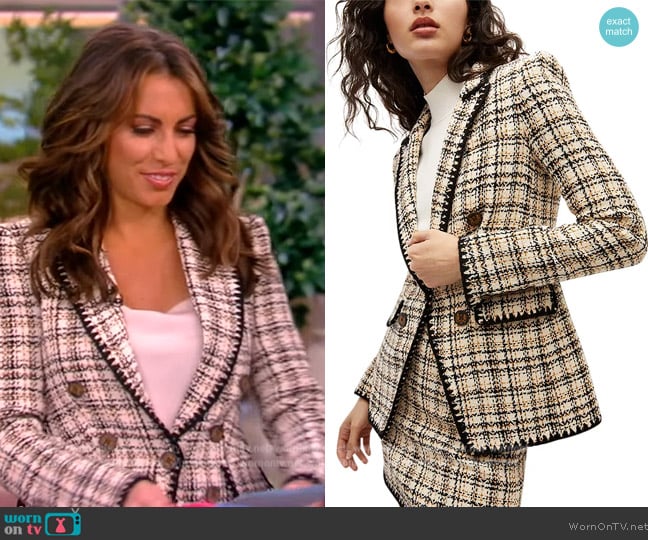 Veronica Beard Lawrence Cotton Blend Tweed Dickey Jacket worn by Alyssa Farah Griffin on The View