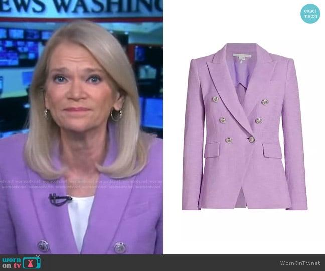 Veronica Beard Miller Dickey Jacket in Violet worn by Martha Raddatz on Good Morning America