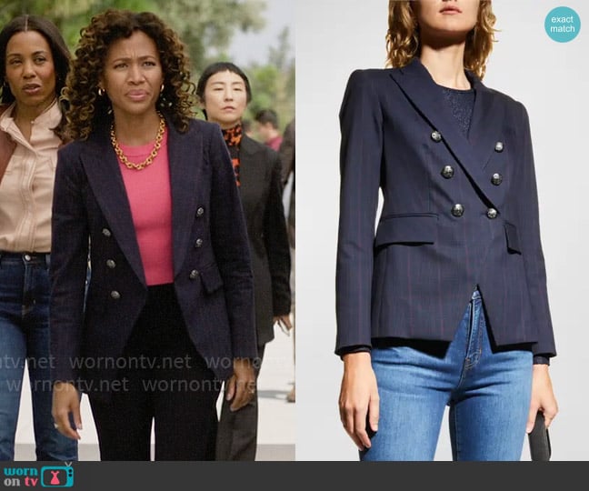 Veronica Beard Plaid Miller Jacket worn by Christina Hunter (Nicole Beharie) on The Morning Show