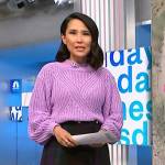 Vicky’s purple ruffle top and plaid mini skirt on NBC News Daily