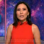 Vicky’s red ruffle neck top on NBC News Daily